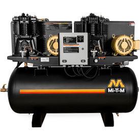 Mi-T-M® M Two Stage Duplex Horizontal Air Compressor 7-1/2 HP 120 Gal Cap 175 PSI 3PH 230V 