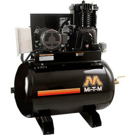 Mi-T-M® Simplex Two Stage Horizontal Air Compressor 7-1/2 HP 80 Gal. Cap. 175 PSI 3PH 460V 
