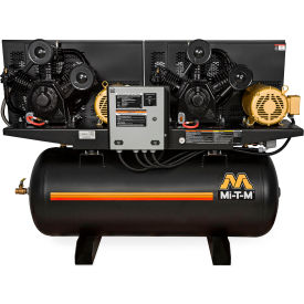 Mi-T-M® Two Stage Duplex Horizontal Air Compressor 10 HP 120 Gallon Cap. 175 PSI 3PH 230V 