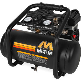 Single Stage Air Compressor, Horizontal, 3 Gallon Cap., 4 CFM, 90 PSI, 1-1/2 HP, 120V view 2