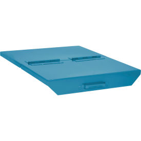 Wright® Hinged Lid For 1 Cu. Yd. Global Industrial Self Dumping Hopper Blue 