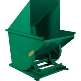 Wright® Light Duty Steel Hooded Self Dumping Hopper 1 Cu. Yd. 4000 lb. Capacity Rain Forest 