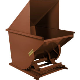 Wright® Medium Duty Steel Hooded Self Dumping Hopper 1 Cu. Yd. 5000 lb. Capacity Brown 