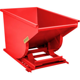 Global Industrial Heavy Duty Steel Self Dumping Forklift Hopper 1 Cu. Yd 6000 Lbs Red 
