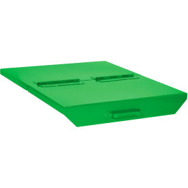 Wright® Hinged Lid For 1-1/2 Cu. Yd. Global Industrial Self Dumping Hopper Bright Green 