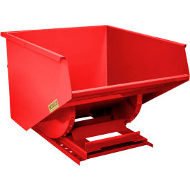 Global Industrial Medium Duty Steel Self Dumping Forklift Hopper 2 Cu. Yd 4000 Lbs Red 