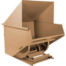 Wright® Light Duty Steel Hooded Self Dumping Hopper 2 Cu. Yd. 4000 lb. Capacity Tan 