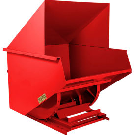 Wright® Medium Duty Steel Hooded Self Dumping Hopper 2 Cu. Yd. 6000 lb. Capacity Red 