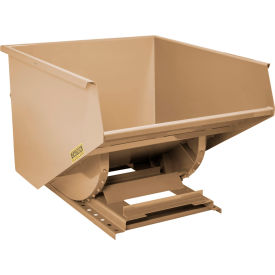 Wright® Heavy Duty Steel Self Dumping Forklift Hopper 2 Cu. Yd. 6000 lb. Capacity Tan 