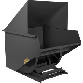 Wright® Heavy Duty Steel Hooded Self Dumping Hopper 2 Cu. Yd. 7000 lb. Capacity Black 