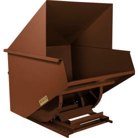Wright® Heavy Duty Steel Hooded Self Dumping Hopper 2 Cu. Yd. 7000 lb. Capacity Brown 