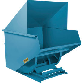 Wright® Heavy Duty Steel Hooded Self Dumping Hopper 2 Cu. Yd. 7000 lb. Capacity Polymer Blue 