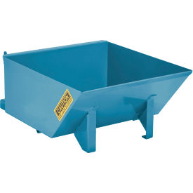 Wright® Low-Profile Steel Self Dumping Forklift Hopper 1/2 Cu. Yd. 4000 lb. Capacity Blue 