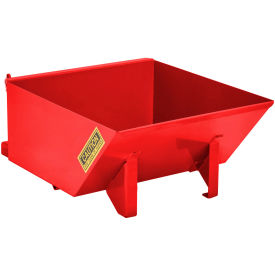 Global Industrial Low-Profile Steel Self Dumping Forklift Hopper 1/2 Cu. Yd 4000 lb.  Red 