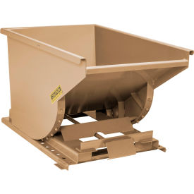 Wright® Steel Self Dumping Forklift Hopper w/ Bump Release 1/2 Cu. Yd. 6000 lb. Capacity Tan 