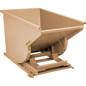 Wright® Heavy Duty Steel Self Dumping Forklift Hopper 3/4 Cu. Yd. 6000 lb. Capacity Tan 
