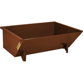 Wright® Low-Profile Steel Self Dumping Forklift Hopper 3/4 Cu. Yd. 5000 lb. Capacity Brown 