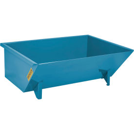 Wright® Low-Profile Steel Self Dumping Forklift Hopper 3/4 Cu. Yd. 5000 lb. Capacity Blue 