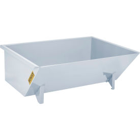 Low-Profile Steel Self Dumping Forklift Hopper, 3/4 Cu. Yd., 5000 lb. Capacity, White view 2