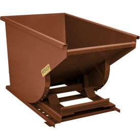 Wright® Heavy Duty Steel Self Dumping Forklift Hopper 3/4 Cu. Yd. 7000 lb. Capacity Brown 