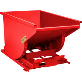 Global Industrial Steel Self Dumping Forklift Hopper w/Bump Release 3/4 Cu. Yd 6000 lb.Red 