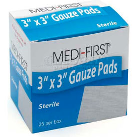 Medique Products 61273 Gauze Pads - Sterile, 3" x 3" Pad, 25/Box image.
