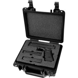 Quick Fire Cases QF300BKLG1 Quick Fire Pistol Case With Glock Inserts & Lock QF300BKLG1 Watertight, 10-11/16x9-3/4x4-13/16 Black image.