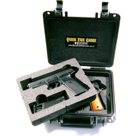 Quick Fire Cases QF340BKL Quick Fire Multifit™ Dual Pistol Case QF340BKL Watertight, 10-11/16"x9-3/4"x4-13/16" Black image.