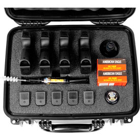 Quick Fire Cases QF540RBK Quick Fire Multifit™ Pistol Case QF540RBK Watertight, 4 Gun Cap, 15"x12-1/8"x12-1/8" Black image.