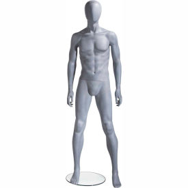 Mondo Mannequins UBM-1 UBM-1 Male Mannequin - Oval Head, Arms at Side, Legs Slightly Bent -Natural Foundry image.