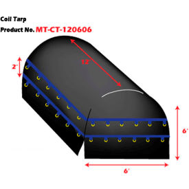 Xtarps MT-CT15-B120606 Flatbed Truck Tarp Light Weight Coil Tarp 12 x 6 x 6 Black