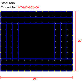 XTARPS CORPORATION. MT-MC15-B2024 Xtarps, MT-MC15-B2024, Flatbed Truck Tarp, Light Weight Machinery Tarp, 20W x 24L, Black image.