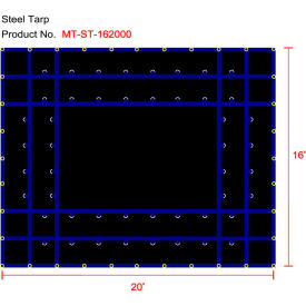 Xtarps MT-ST18-B1620 Heavy Duty Flatbed Truck Tarp Steel Tarp 16W x 20L Black