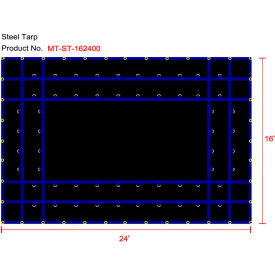 Xtarps MT-ST18-B1624 Heavy Duty Flatbed Truck Tarp Steel Tarp 16W x 24L Black