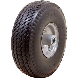 Marathon Industries 30030 Marathon Flat Free Tire 30030 - 4.10/3.50-4 Sawtooth Tread - 3.5" Centered - 5/8" Bearings image.