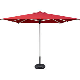 TREASURE GARDEN INC LIBRA-20S-4666 Shademaker Libra Square Umbrella w/ Centerpost, Sunbrella Awning, 78"W x 78"D x 92"H, Logo Red image.