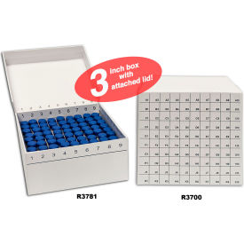 MTC BIO INC R2781-A MTC™ Bio FlipTop™ Cardboard Freezer Box with Hinged Lid, 81 Place, Assorted, 5 Pack image.