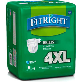 Medline Industries, Inc BARIBRIEFH Medline® FitRight Cloth-Like Bariatric Briefs for Waist Size 65"-94", Beige, 8/Bag image.