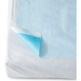 Medline Industries, Inc NON24335 Medline NON24335 Disposable Tissue/Poly Flat Stretcher Sheets, 40"W x 90"L, Blue, 50/Case image.