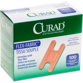 Medline Industries, Inc MIINON25510 Curad® Flex Fabric Bandages, Knuckle, 3"L x 1-1/2"W, 100/Box image.