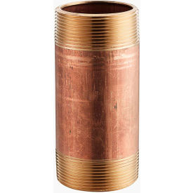 Merit Brass Company 2008-250 1/2 In. X 2-1/2 In. Lead Free Seamless Red Brass Pipe Nipple - 140 PSI - Sch. 40 - Domestic image.