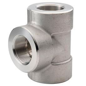 Merit Brass Company 3406D-08 Ss 304/304l Forged Pipe Fitting 1/2" Tee Npt Female image.