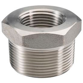 Merit Brass Company 3414D-0806 Ss 304/304l Forged Pipe Fitting 1/2 X 3/8" Hex Bushing Npt Male X Female image.