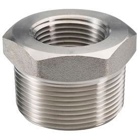 Ss 304/304l Forged Pipe Fitting 2x 1/4" Hex Bushing NPT Male x Female view 2
