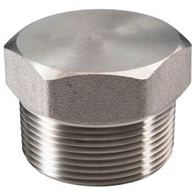 Merit Brass Company 3417HD-06 Ss 304/304l Forged Pipe Fitting 3/8" Hex Head Plug Npt Male image.