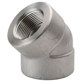 Ss 316/316l Forged Pipe Fitting 1-1/2" 45 Degree Elbow Npt Female view 2