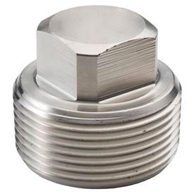 Merit Brass Company 3617D-08 Ss 316/316l Forged Pipe Fitting 1/2" Square Head Plug Npt Male image.