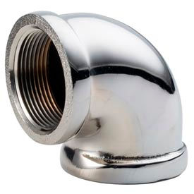 Chrome Plated Brass Pipe Fitting 1 90 Degree Elbow NPT Female view 2