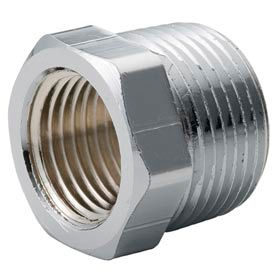 Chrome Plated Brass Pipe Fitting 1 x 1/2 Hex Bushing NPT Male x Female view 2