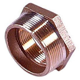 Brass 125 Lb Lead Free Fitting 1-1/2" X 1-1/4" Hex Bushing NPT Male X Female view 2